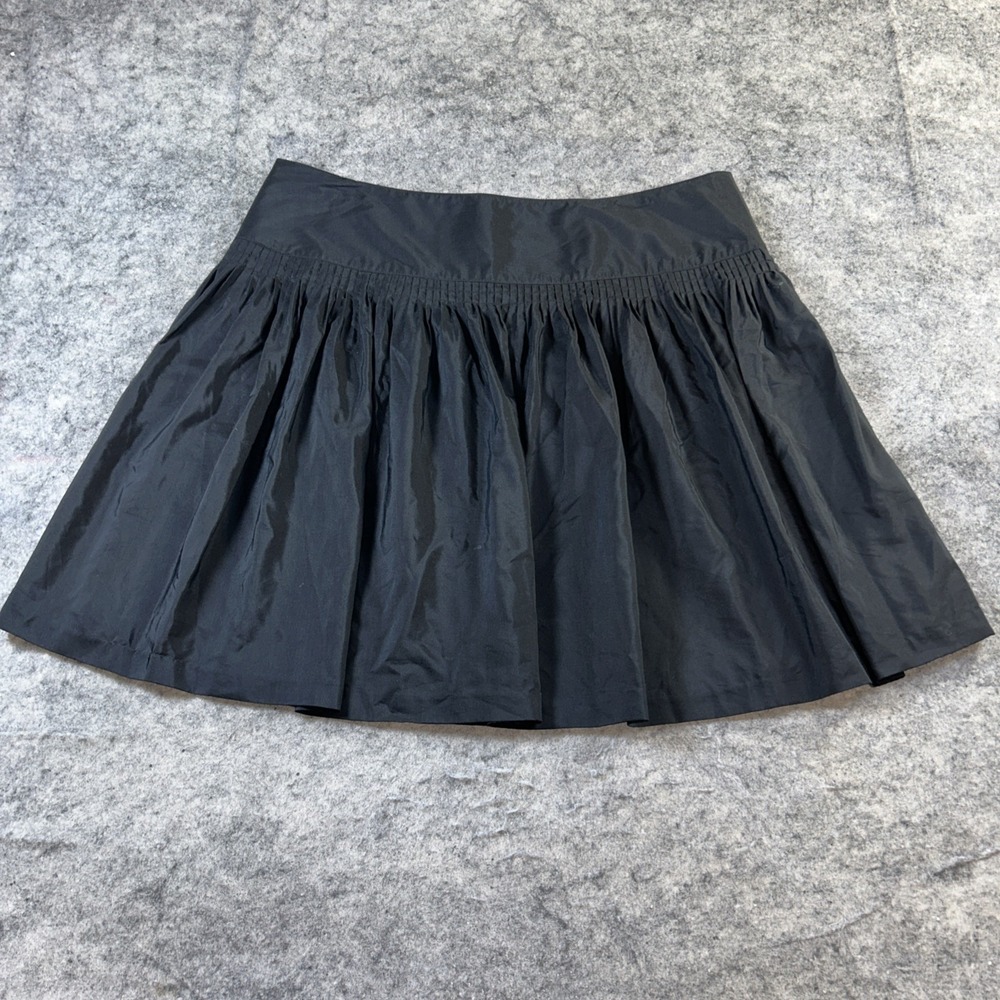 Vintage Gap Mini Pleated Lined Skirt‎ Women's 16W Black Silk Cotton Party Fun